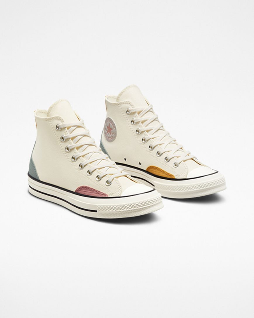 Tenisi Inalti Barbati Converse Chuck 70 Color Block Bej Gri Galbeni | RO IHORA620